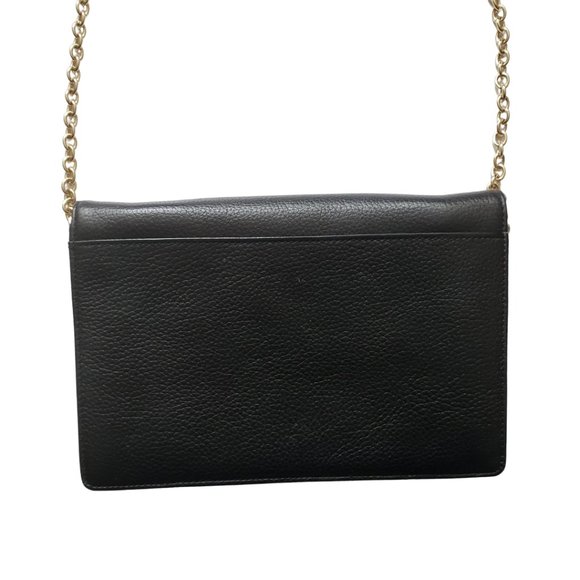 Halogen Black Leather Clutch Crossbody Bag/ Handbag - Picture 3 of 11